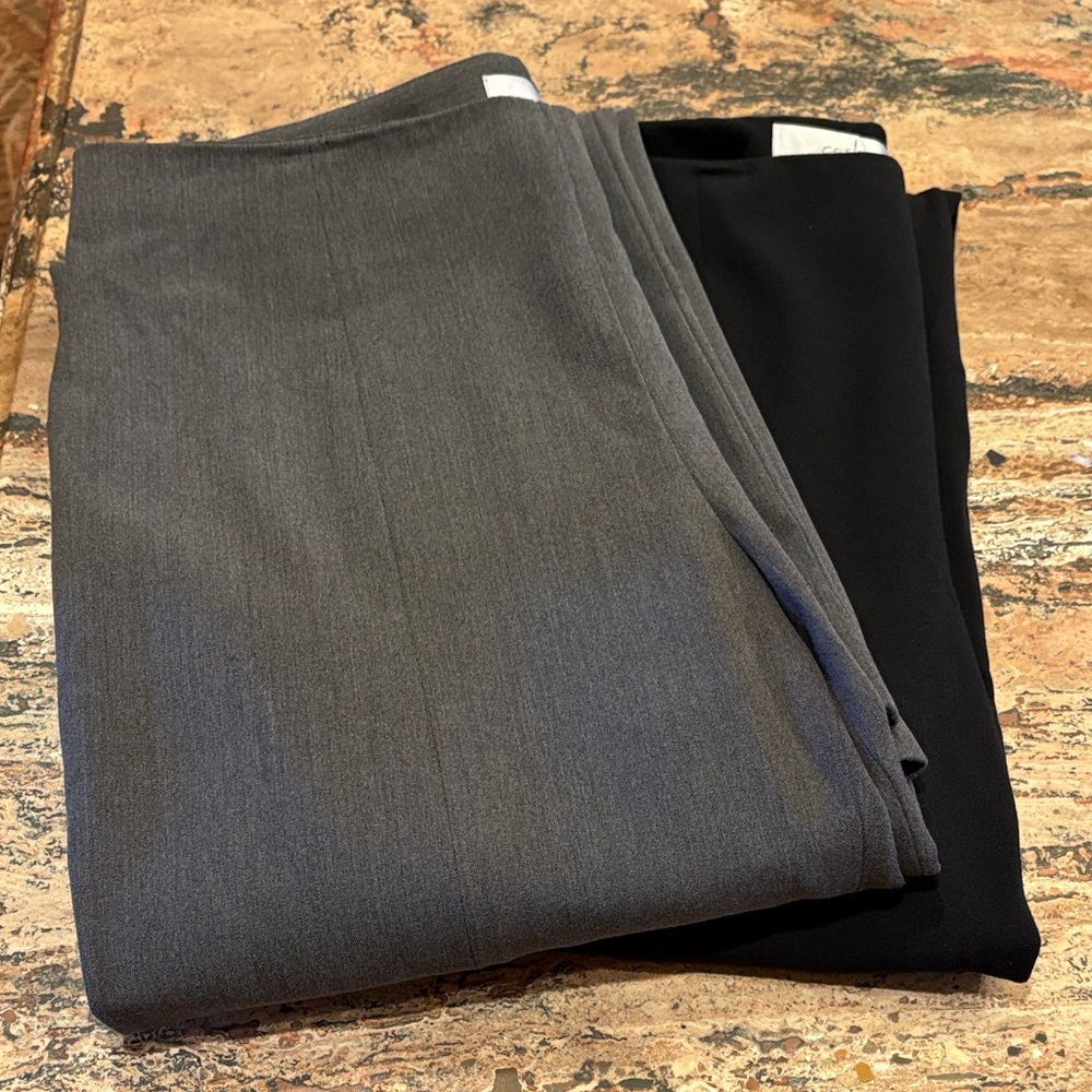 Caslon Grey and Black Wide Leg Trousers Size 2